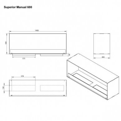 FOCO TWO 1400 DOUBLE biokamin sisseehitatav 3