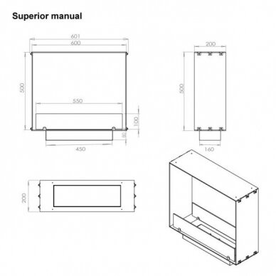 FOCO TWO 600 SLIM bioethanol built-in fireplace 4