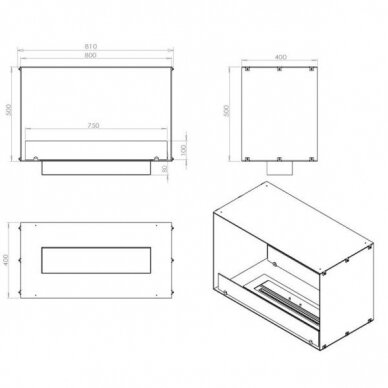 FOCO TWO 800 bioethanol built-in fireplace 3