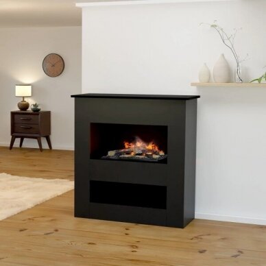 GLOW FIRE BRECHT Cassette 600 BLACK free standing electric fireplace 1