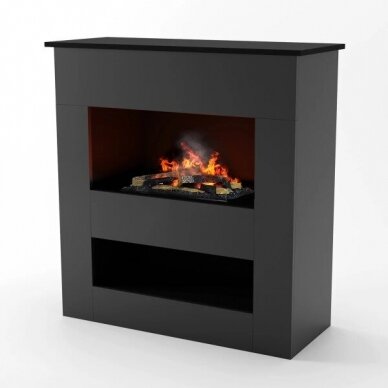 GLOW FIRE BRECHT Cassette 600 BLACK free standing electric fireplace