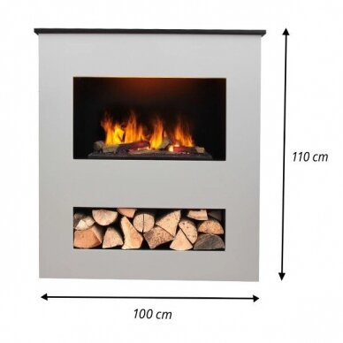 GLOW FIRE BRECHT Cassette 600 BLACK free standing electric fireplace 3