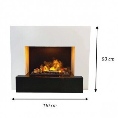 GLOW FIRE HAUPTMANN Cassette 600 BLACK free standing electric fireplace 2