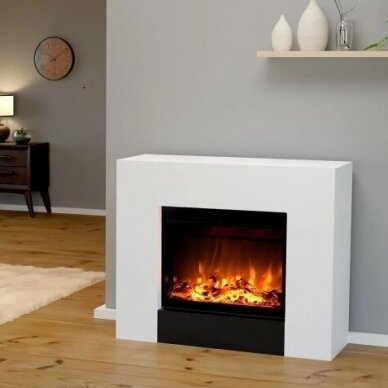 GLOW FIRE METIS WHITE free standing electric fireplace