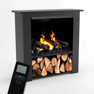 GLOW FIRE POSEIDON BLACK free standing electric fireplace 1