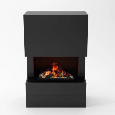 GLOW FIRE TUCHOLSKY Cassette 600 BLACK free standing electric fireplace 1