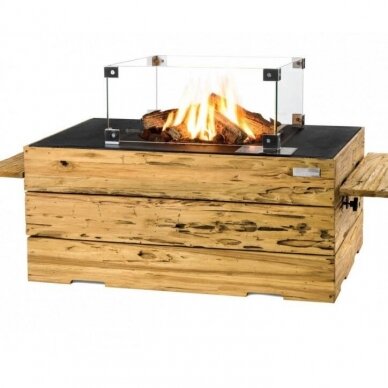 HAPPY COCOONING RECTANGULAR DRIFTWOOD BLACK газовый напольный камин