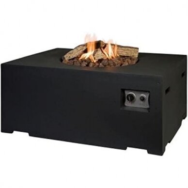 HAPPY COCOONING RECTANGULAR BLACK outdoor gas fireplace 1