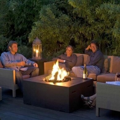 HAPPY COCOONING RECTANGULAR BLACK outdoor gas fireplace