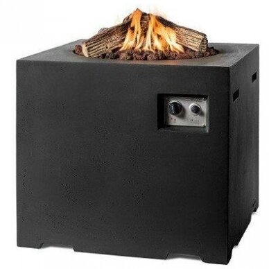 HAPPY COCOONING SQUARE LOUNGE DINING BLACK outdoor gas fireplace 1