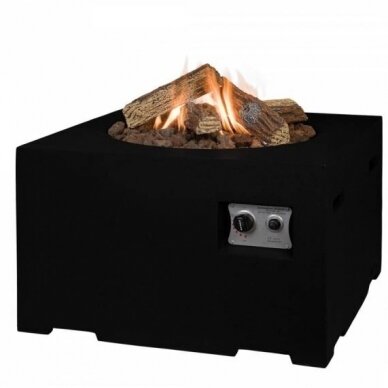 HAPPY COCOONING SQUARE SMALL BLACK outdoor gas fireplace