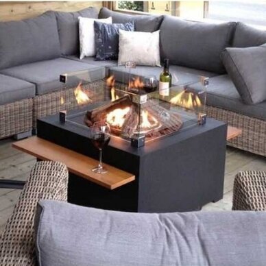 HAPPY COCOONING SQUARE SMALL BLACK outdoor gas fireplace 1