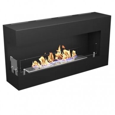 HITZE BLUES L GLASS BLACK bioethanol fireplace wall-mounted