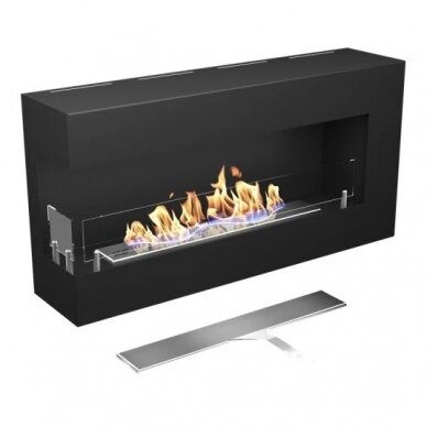 HITZE BLUES L GLASS BLACK bioethanol fireplace wall-mounted 1