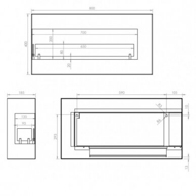 HITZE SOUL 800 L biokamin sisseehitatav 2