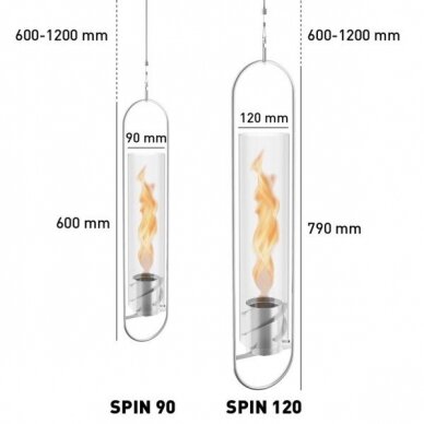 HOFAST SPIN 120 HANGING SILVER biokamin seinale 3