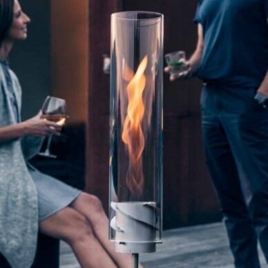 HOFAST SPIN 90 TORCH SILVER bioethanol fireplace