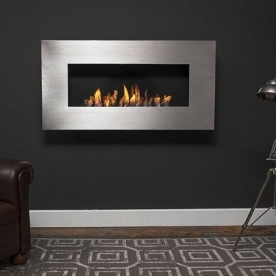 ICON FIRES NERO WALL RANGE 1150 INOX biokamin seinale