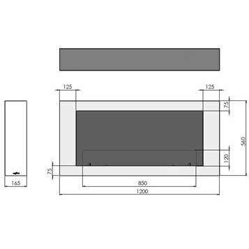 INFIRE MURALL 1200 BLACK biokamin seinale 1