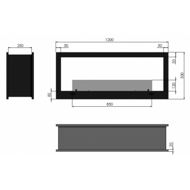 INFIRE 2SIDE 1200 biokamin sisseehitatav 1