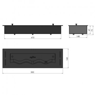 INFIRE BURNER 500 BLACK biožidinys degiklis įmontuojamas 7