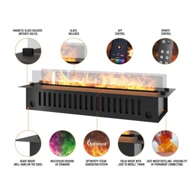 INFIRE CASSETTE INVAPO 500 RGB MULTI Optimyst electric fireplace insert 1