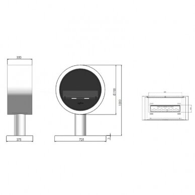 INFIRE INCYRCLE 2SIDE WHITE free standing biofireplace 3