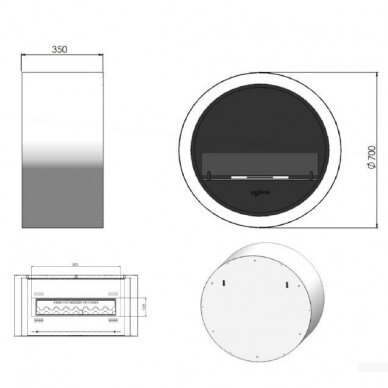 INFIRE INCYRCLE WALL RAL bioethanol fireplace wall-mounted 5