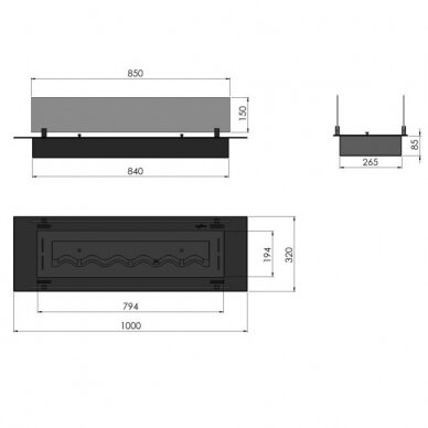 INFIRE INSERT 1000 BLACK sisseehitatav biokamin 4