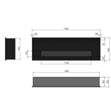 INFIRE INSIDE 1500 BLACK biokamin seinale-sisseehitatav 1