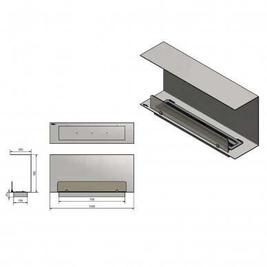 INFIRE INSIDE C100 VERS1 bioethanol built-in fireplace 1