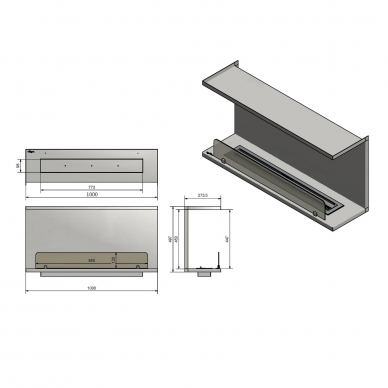 INFIRE INSIDE C100 VERS2 bioethanol built-in fireplace 2