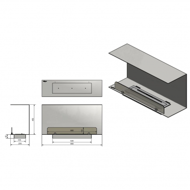 INFIRE INSIDE C800 VERS1 bioethanol built-in fireplace 2