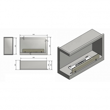 INFIRE INSIDE L800 VERS1 bioethanol built-in fireplace 2