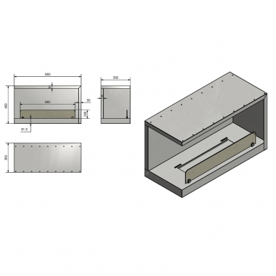 INFIRE INSIDE L800 VERS2 bioethanol built-in fireplace 1