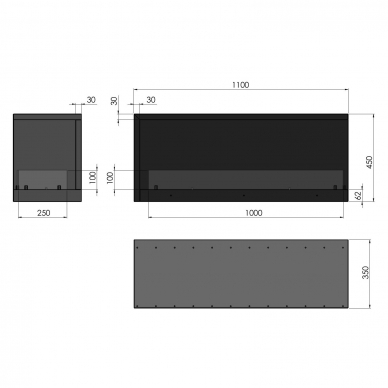 INFIRE INSIDE P1100 VERS2 bioethanol built-in fireplace 1