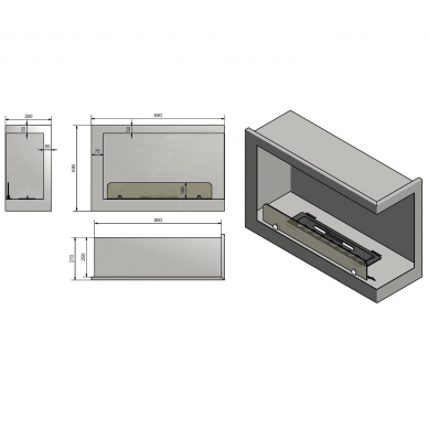 INFIRE INSIDE P800 VERS1 bioethanol built-in fireplace 2