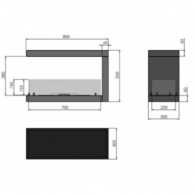 INFIRE INSIDE U800 bioethanol built-in fireplace 3