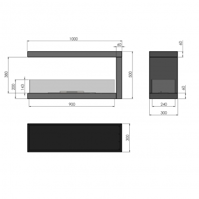 INFIRE INSIDE U100 bioethanol built-in fireplace 3