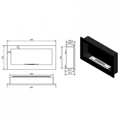 INFIRE INSIDE 900 WHITE bioethanol fireplace wall-mounted-insert 2