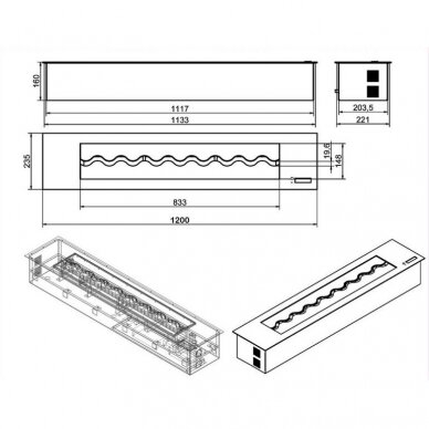 KAMI 1200 sisseehitatav biokamin 2