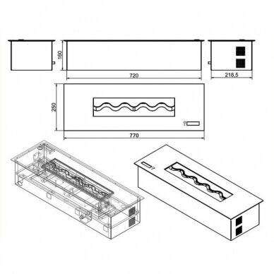 KAMI 770 automatic bioethanol fireplace burner 2