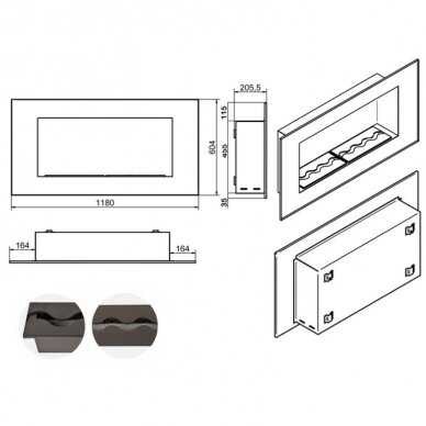 KAMI ACARA WHITE bioethanol fireplace wall-mounted-insert 1