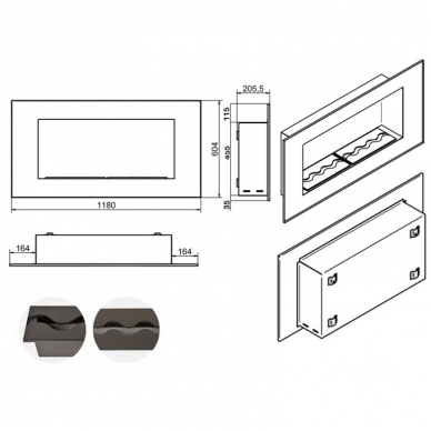 KAMI ACARA bioethanol fireplace wall-mounted-insert 2