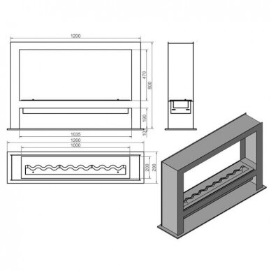 KAMI ALAID 1200 free standing biofireplace 2