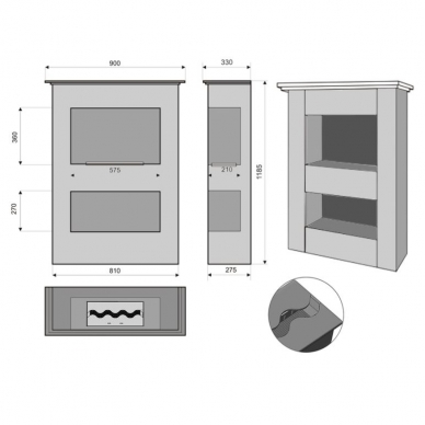 KAMI ANTYCZNY STONE PORTAL free standing bioethanol fireplace 1