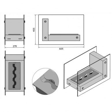 KAMI APO L ROCK free standing biofireplace 1