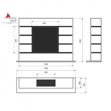 KAMI ART DESIGNE BLACK 1300 free standing bioethanol fireplace 2