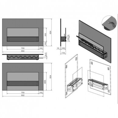 KAMI BATUR bioethanol fireplace wall-mounted 1