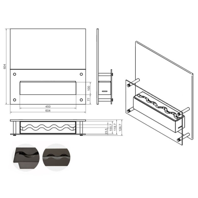 KAMI EBECO 600 bioethanol fireplace wall-mounted 1